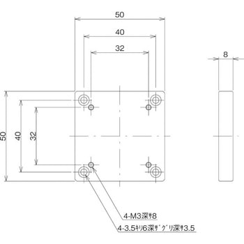 50mm角用スペーサ 中央精機