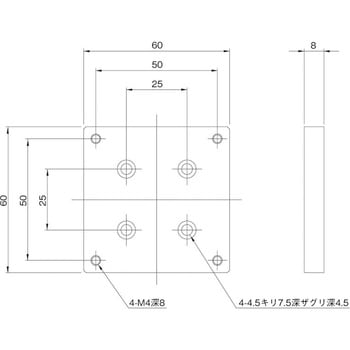 ラックピニオンステージ用スペーサ 中央精機