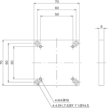 70mm角用スペーサ 中央精機