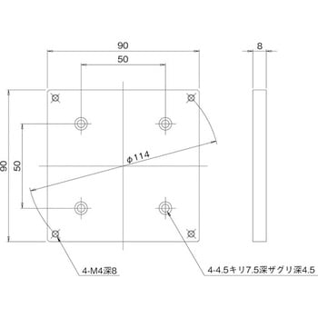 90mm×90mmステージ用スペーサ 中央精機