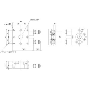 傾斜スリムステージ 60×60 - 中央精機