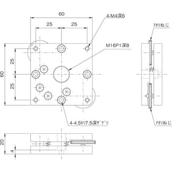 TD-604 二軸傾斜ステージ 60×60 1台 中央精機 【通販モノタロウ】