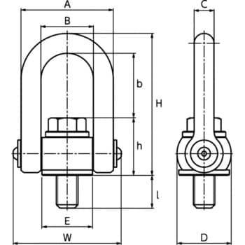 リフティングポイント LPA型/LPB型 キトー 吊具用フレノリンクボルト
