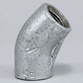 45°エルボ 可鍛鋳鉄製管継手 (白) モノタロウ
