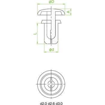 樹脂製プッシュリベット TRUSCO