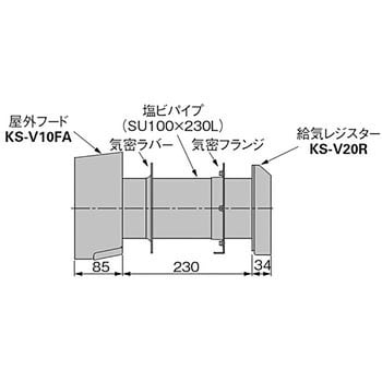 エアーV給気セット エアトレ KS-V40PS-SG 1組-