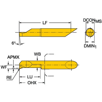 小型旋盤内径加工 CoroTurn(R)XS 旋削加工用インサートバーサイズ4mm左勝手 サンドビック