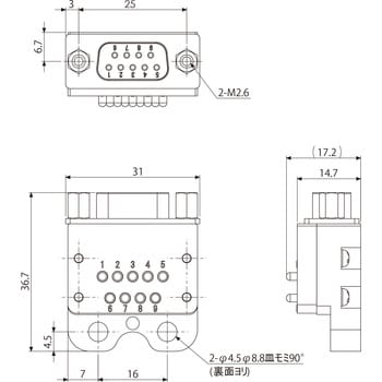 OXR-DPS09-I D-SUB&プローブコネクタ 1個 アインツ 【通販サイトMonotaRO】