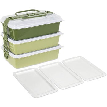ピクニックランチボックス ファミリーパック 取り皿付き 1セット 3枚 サンコープラスチック 通販サイトmonotaro