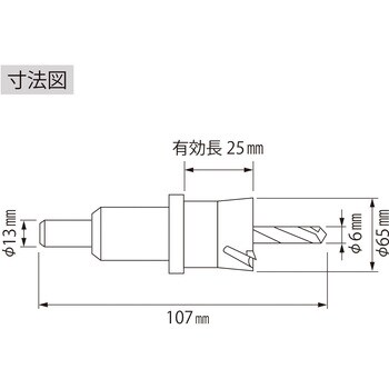 HO65G 超硬ホルソー 1本 ロブスター(ロブテックス) 【通販サイトMonotaRO】