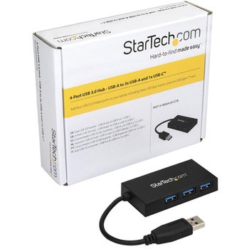USB 3.0 ハブ/USB Type-A接続/USB 3.1 Gen 1/4ポート(3x USB-A， 1x USB-C)/バスパワー/各種OS対応/SuperSpeed 5Gbps ハブ StarTech.com