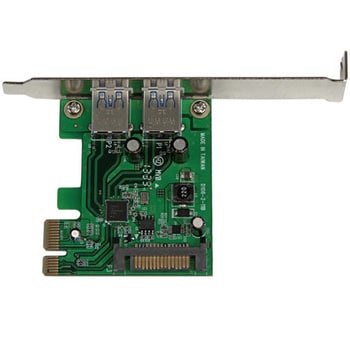 USB 3．0 2ポート増設PCI Expressインターフェースカード UASP対応 2x USB 3．0 5Gbps 拡張用PCIe接続ボード  SATA電源端子付き