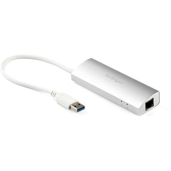 USB 3.0ハブ/Type-A 接続/3ポート/3x USB 3.2 Gen 1 Type-A/5Gbps/有線LANアダプター内蔵/バスパワー/27cm一体型ケーブル/RJ45 ギガビットイーサネット/USB増設用ハブ StarTech.com
