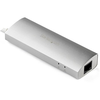 USB 3.0ハブ/Type-A 接続/3ポート/3x USB 3.2 Gen 1 Type-A/5Gbps/有線LANアダプター内蔵/バスパワー/27cm一体型ケーブル/RJ45 ギガビットイーサネット/USB増設用ハブ StarTech.com