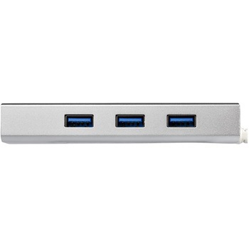 USB 3.0ハブ/Type-A 接続/3ポート/3x USB 3.2 Gen 1 Type-A/5Gbps/有線LANアダプター内蔵/バスパワー/27cm一体型ケーブル/RJ45 ギガビットイーサネット/USB増設用ハブ StarTech.com