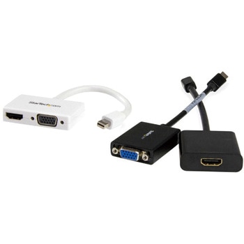 Mini DisplayPort接続トラベルアダプタ 2イン1 mini DP - VGA/HDMI変換アダプタ ホワイト StarTech.com