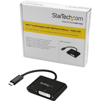 USB Type-C - DVI 変換アダプタ/USB Power Delivery/USB-C - DVI-Dビデオ変換/1080p/タイプC - DVI シングルリンク 映像コンバータ/60W PD対応/Thunderbolt 3 互換 StarTech.com