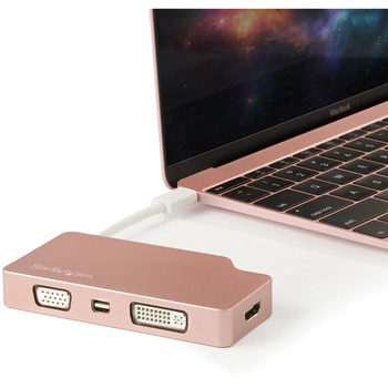 USB Type-Cマルチポート変換アダプタ ローズゴールド 4イン1 USB-C - VGA/ DVI/ HDMI/ mDP 4K対応 StarTech.com