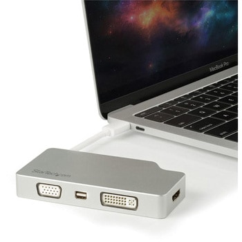 USB-C マルチ変換ビデオアダプター/HDMI 1.4 - Mini DisplayPort 1.2  VGA DVI/4K 1080p/シルバー StarTech.com
