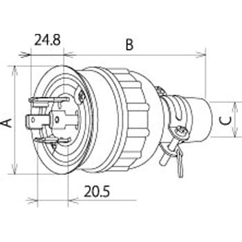 MH2594 引掛ゴムプラグ 接地3P 明工社 30A 250V 防水 - 【通販モノタロウ】