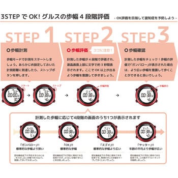 GRS001-02 腕時計 歩幅計測 ウォーキングウォッチ 1個 GRUS(グルス