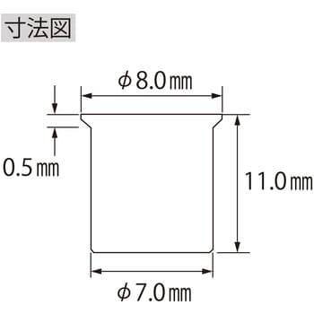 NSK515M パック入エビナット(スチール・Kタイプ) 1箱(1000本