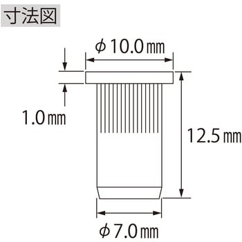 NSD5MR エビ ローレットナット Dタイプ スチール製 1箱(1000本