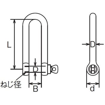 TLNS-8 ロングねじシャックル ステンレス製 1個 TRUSCO 【通販サイト