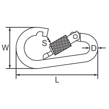 B1018 ナス型カラビナ ステンレス製・環付 1個 水本機械製作所 【通販