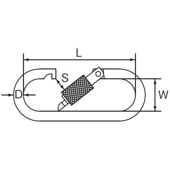 B-2106 プチカラビナ ステンレス製・環付 1個 水本機械製作所 【通販