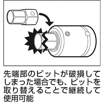 12AH36H インパクト用ヘキサゴンソケット(差替式) 1個 トネ TONE (前田