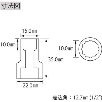 エビ ソケット 12角 差込角12.7mm ロブスター(ロブテックス)