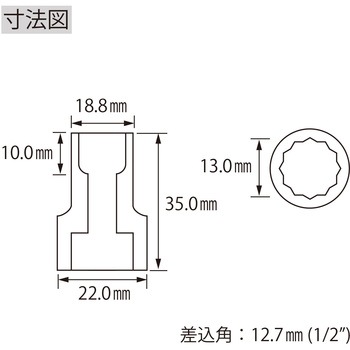 エビ ソケット 12角 差込角12.7mm ロブスター(ロブテックス)