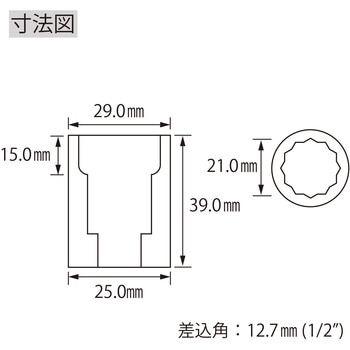 エビ ソケット 12角 差込角12.7mm ロブスター(ロブテックス)