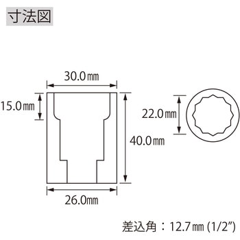 エビ ソケット 12角 差込角12.7mm ロブスター(ロブテックス)