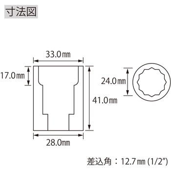 エビ ソケット 12角 差込角12.7mm ロブスター(ロブテックス)