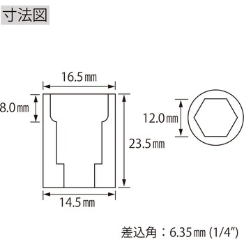 エビ ソケット 6角 差込角6.35mm ロブスター(ロブテックス)