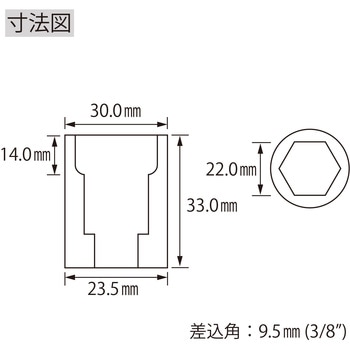 エビ ソケット 6角 差込角9．5mm ロブスター(ロブテックス)