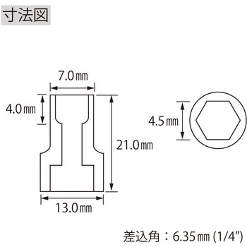 エビ ソケット 6角 差込角6.35mm ロブスター(ロブテックス)