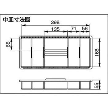 TTB905 プロツールボックス TRUSCO 外寸法・幅442mm奥行238mm外寸法