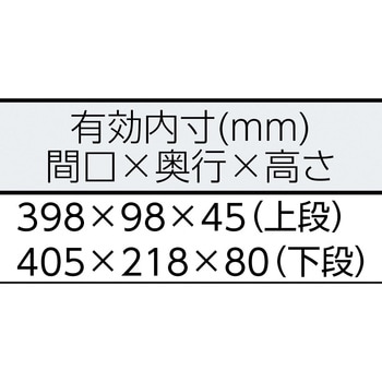 BX322SBK ツールケース(メタル) V形2段式 433X220X160mm 1個 トネ TONE