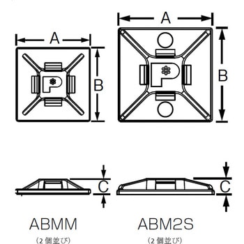 ABMM-A-D マウントベース(粘着テープ付) 1袋(500個) パンドウイット