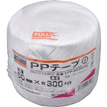 まとめ) TRUSCO PPテープ 50mm×150m 白 TPP-50150 1巻 〔×50セット