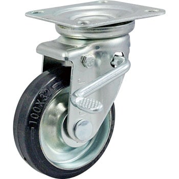 プレス製ゴムキャスター 自在式(ストッパー付) - イノアック