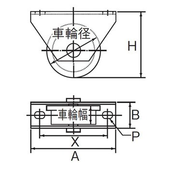 WHU-0507 ロタ・重量戸車 (トロ車型) 1個 ヨコヅナ 【通販サイトMonotaRO】