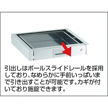 クリーンラビット 100Φウレタン車SUS金具 1段引出ハンドル付 TRUSCO