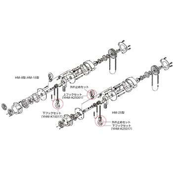 手動チェンブロック用下フックセット(K2用) 象印チェンブロック 手動