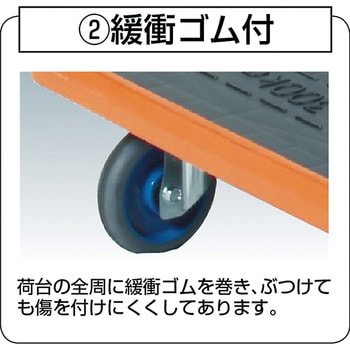 MKP樹脂製運搬車 固定ハンドル( コボレ止め付) TRUSCO 固定ハンドル式