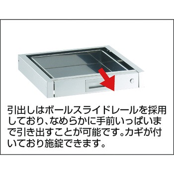 クリーンラビットワゴン SUS304・ハンドル・引出し付 スチール金具 TRUSCO