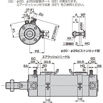 SCM-00-25B-125-T2V-D-ZY スーパーマイクロシリンダ SCM基本(片ロッド